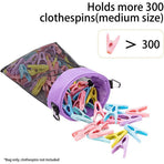 Hanging Clothespin Storage Bag with Drawstring Closure, Quick-Dry Mesh Organizer for Laundry Room, Adjustable Strap for Line Drying, Portable Clip Holder for Home, Dorm, and Travel Use (Grey)