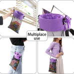 Hanging Clothespin Storage Bag with Drawstring Closure, Quick-Dry Mesh Organizer for Laundry Room, Adjustable Strap for Line Drying, Portable Clip Holder for Home, Dorm, and Travel Use (Grey)