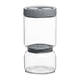Borosilicate Glass Pickle Jar with Strainer and Leak-Proof Lid, Hourglass Fermentation Container for Home Kitchen Storage of Pickled Cucumbers and Olives (Grey, 9.5*21cm（1140ml）)