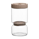Borosilicate Glass Pickle Jar with Strainer and Leak-Proof Lid, Hourglass Fermentation Container for Home Kitchen Storage of Pickled Cucumbers and Olives (Khaki, 9.5*24cm（1340ml）)