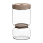 Borosilicate Glass Pickle Jar with Strainer and Leak-Proof Lid, Hourglass Fermentation Container for Home Kitchen Storage of Pickled Cucumbers and Olives (Khaki, 9.5*24cm（1340ml）)