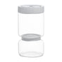 Borosilicate Glass Pickle Jar with Strainer and Leak-Proof Lid, Hourglass Fermentation Container for Home Kitchen Storage of Pickled Cucumbers and Olives (White, 9.5*18.5cm（930ml）)