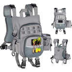 Lightweight Waterproof Fly Fishing Chest Pack with Multi-Pocket Storage and Quick-Access Design for Outdoor Stream Trout Angling and Wade Fishing Adventures (Grey)