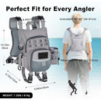 Lightweight Waterproof Fly Fishing Chest Pack with Multi-Pocket Storage and Quick-Access Design for Outdoor Stream Trout Angling and Wade Fishing Adventures (Grey)