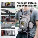 Lightweight Waterproof Fly Fishing Chest Pack with Multi-Pocket Storage and Quick-Access Design for Outdoor Stream Trout Angling and Wade Fishing Adventures (Grey)