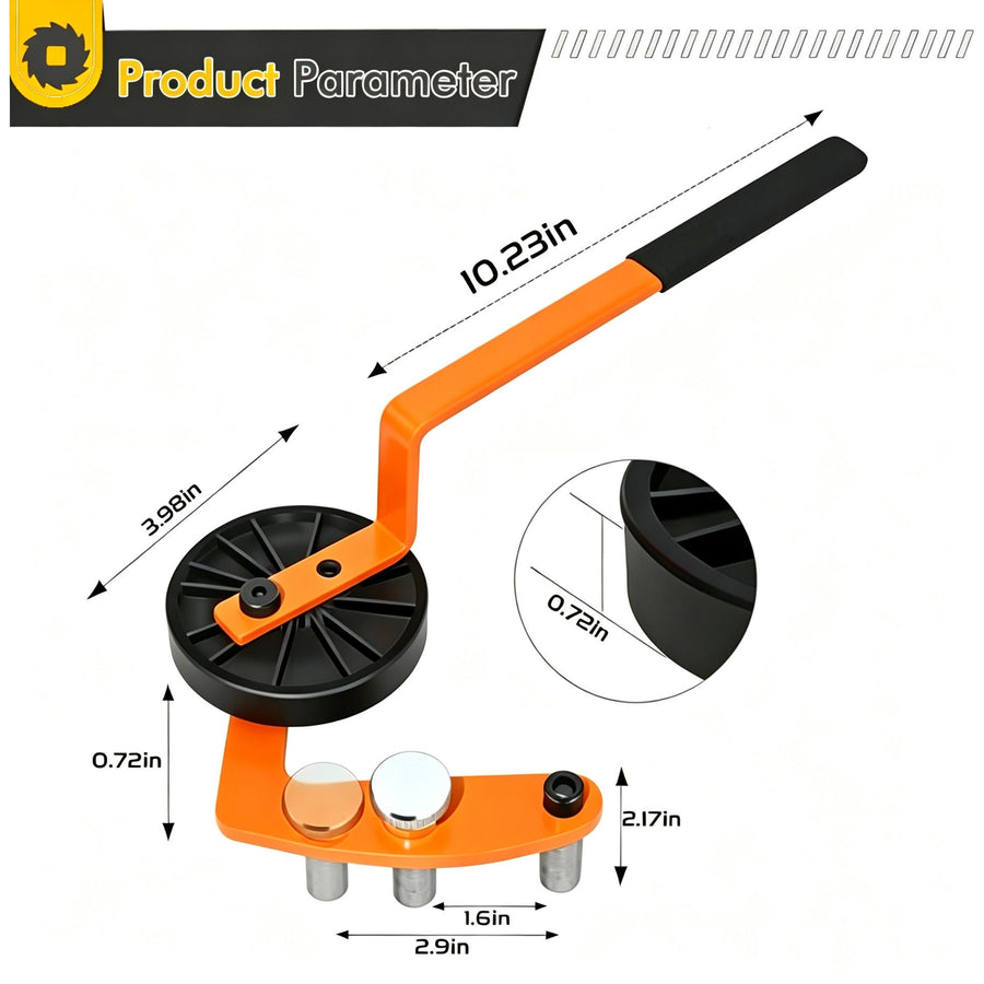 Deck Board Straightening Tool with Anti-Slip Handle and Hard Pressure Roller for Aligning Wooden or Metal Joinery Decking Installation Projects (Orange)
