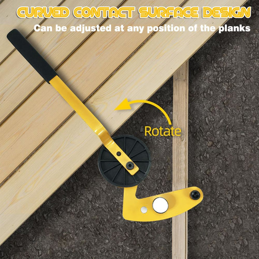 Deck Board Straightening Tool with Anti-Slip Handle and Hard Pressure Roller for Aligning Wooden or Metal Joinery Decking Installation Projects (Orange)