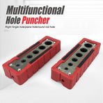 Woodworking Multi-Function Drilling Positioning Jig with Dual-Size Hole Options for Round Rods, Flat Boards, and Right-Angle Corners, Assisting Vertical Bore Alignment in Furniture Assembly and DIY Projects (12mm Style)