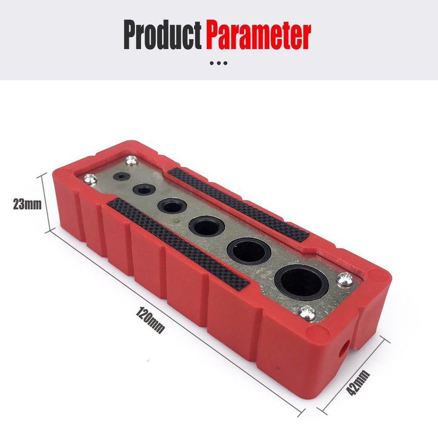Woodworking Multi-Function Drilling Positioning Jig with Dual-Size Hole Options for Round Rods, Flat Boards, and Right-Angle Corners, Assisting Vertical Bore Alignment in Furniture Assembly and DIY Projects (12mm Style)