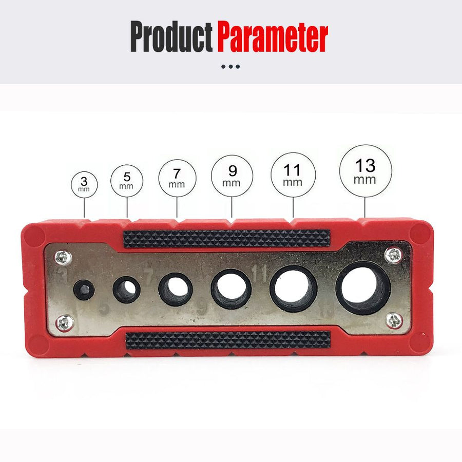 Woodworking Multi-Function Drilling Positioning Jig with Dual-Size Hole Options for Round Rods, Flat Boards, and Right-Angle Corners, Assisting Vertical Bore Alignment in Furniture Assembly and DIY Projects (12mm Style)