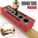 Woodworking Multi-Function Drilling Positioning Jig with Dual-Size Hole Options for Round Rods, Flat Boards, and Right-Angle Corners, Assisting Vertical Bore Alignment in Furniture Assembly and DIY Projects (12mm Style)