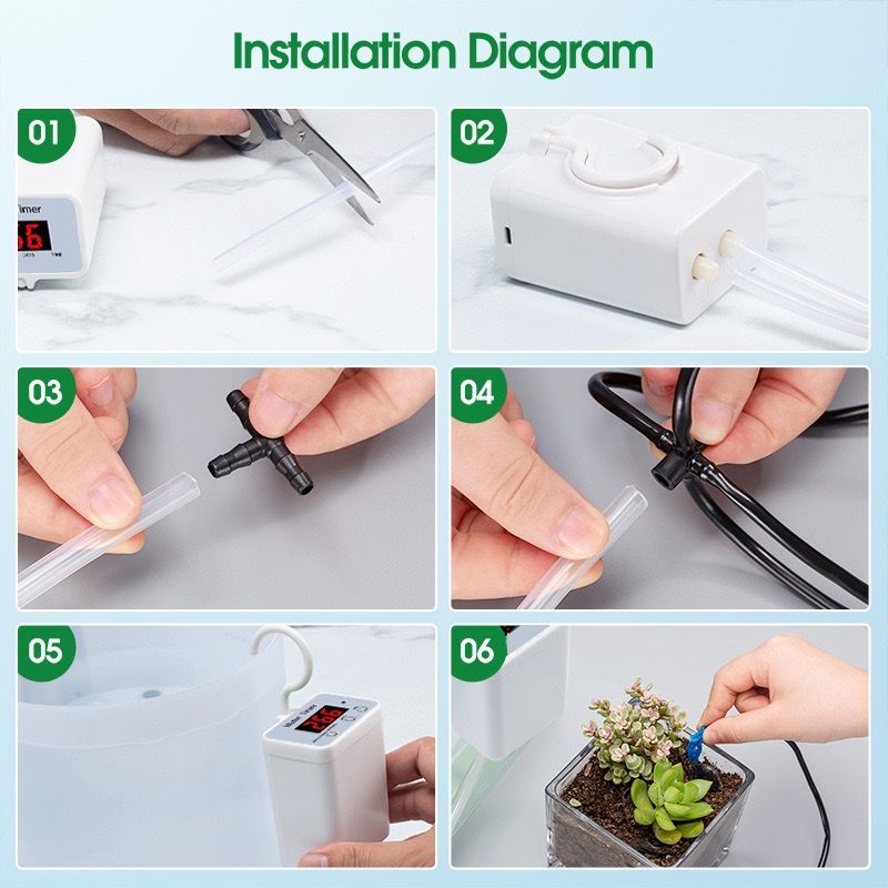 Smart Automatic Plant Watering Drip Irrigation System with Timer, Rechargeable Battery, Dual Spray & Drip Modes, Ideal for Indoor Potted Plants, Balcony Gardens, and Vacation Care (Water For 12 Plants)