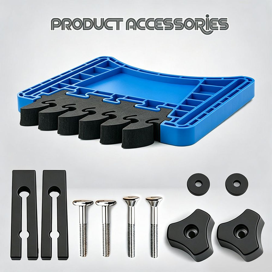 Woodworking Featherboard for Table Saw Router Table and Band Saw, Multi-Color Safety Pressure Board with Replaceable Soft Teeth and T-Slot Mounting Hardware for Precise Wood Feed Control (Blue, 2PCS)