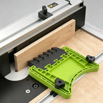 Woodworking Featherboard for Table Saw Router Table and Band Saw, Multi-Color Safety Pressure Board with Replaceable Soft Teeth and T-Slot Mounting Hardware for Precise Wood Feed Control (Green, 2PCS)