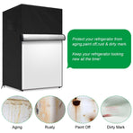 Protective Cover for Upright Mini Freezer and Beverage Refrigerator, Waterproof Dustproof Outdoor Kitchen Appliance Shield with Zipper and Storage Pocket (Black, M)
