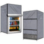 Protective Cover for Upright Mini Freezer and Beverage Refrigerator, Waterproof Dustproof Outdoor Kitchen Appliance Shield with Zipper and Storage Pocket (Grey, L)