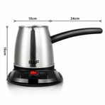 Electric Stainless Steel Coffee Kettle with Detachable Heating Base, 600W Fast Heating, Ideal for Home Office Brewing Coffee and Warming Small Beverages (Silver)