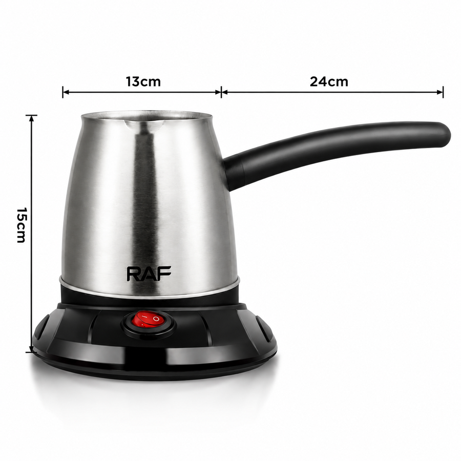 Electric Stainless Steel Coffee Kettle with Detachable Heating Base, 600W Fast Heating, Ideal for Home Office Brewing Coffee and Warming Small Beverages (Silver)