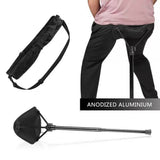 Ultra-Portable Folding Stool with Adjustable Height, Featherlight 340g Design, Load-Bearing 125kg, Ideal for Outdoor Hiking, Camping, Queueing, and On-the-Go Seating Solutions (Black)