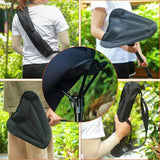 Ultra-Portable Folding Stool with Adjustable Height, Featherlight 340g Design, Load-Bearing 125kg, Ideal for Outdoor Hiking, Camping, Queueing, and On-the-Go Seating Solutions (Black) - Low Angle