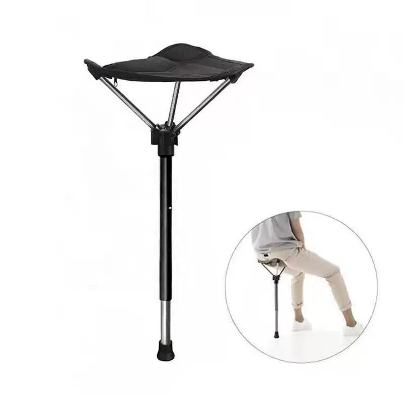 Ultra-Portable Folding Stool with Adjustable Height, Featherlight 340g Design, Load-Bearing 125kg, Ideal for Outdoor Hiking, Camping, Queueing, and On-the-Go Seating Solutions (Red)