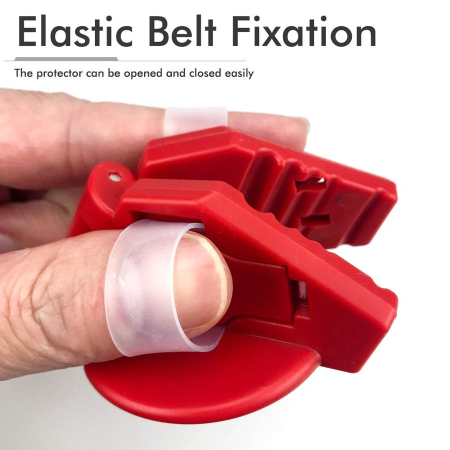 Red Plastic Hammer Nail Holder Safety Tool with Magnetic Insert and Elastic Finger Strap for Home Improvement DIY Woodworking Crafting Nailing Tasks (Red)