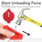 Red Plastic Hammer Nail Holder Safety Tool with Magnetic Insert and Elastic Finger Strap for Home Improvement DIY Woodworking Crafting Nailing Tasks (Red)