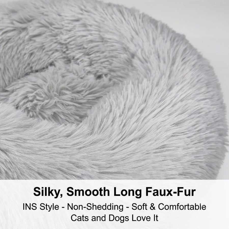 Heated Pet Bed for Cats and Small Dogs, USB-Powered Warmth with 5 Temperature Settings and Timer, Washable Round Cozy Couch for Indoor Comfort (40cm)