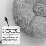 Heated Pet Bed for Cats and Small Dogs, USB-Powered Warmth with 5 Temperature Settings and Timer, Washable Round Cozy Couch for Indoor Comfort (60cm)