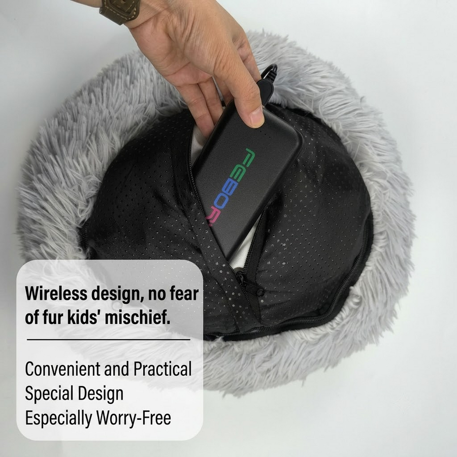 Heated Pet Bed for Cats and Small Dogs, USB-Powered Warmth with 5 Temperature Settings and Timer, Washable Round Cozy Couch for Indoor Comfort (60cm)