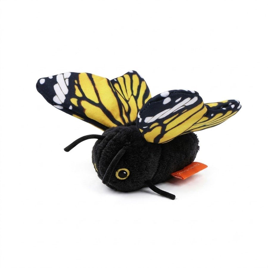 Interactive Fluttering Butterfly Cat Toy, Rechargeable Automatic Mover with Elastic Cord, Lifelike Touch-Activated Kicker in 3 Motion Modes, Handmade Plush Insect Imitation for Indoor Feline Fun and Energy Release (Blue)