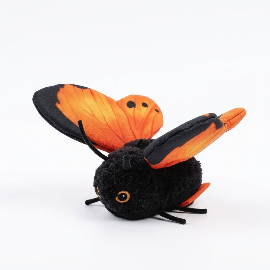 Interactive Fluttering Butterfly Cat Toy, Rechargeable Automatic Mover with Elastic Cord, Lifelike Touch-Activated Kicker in 3 Motion Modes, Handmade Plush Insect Imitation for Indoor Feline Fun and Energy Release (Blue)
