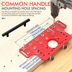 2-in-1 Cabinet Door Drilling Locator Template for Hinge and Handle Installation, Alloy Woodworking Punch Positioner with Scale Marks for Drawer Wardrobe File Cabinet Hardware Mounting (2-in-1 Drilling Jig with Row Hole Guide & Drill Bits Set)