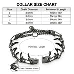 Premium Quick-Release Dog Training Chain Collar with Stimulation Nodes – Durable Stainless Steel Slip Collar for Large & Medium Breeds, Correct Pulling and Jumping Behaviors with Comfortable Rubber-Tipped Prongs. (M, Black)