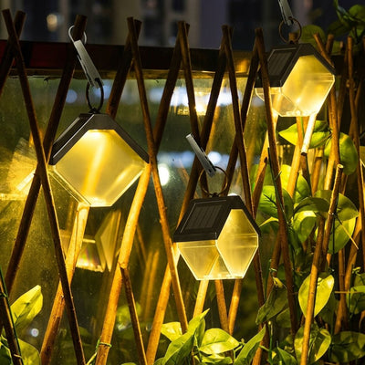 Solar Ice Brick Hanging Light with Auto Dusk-to-Dawn Sensor, IP65 Waterproof Outdoor Decorative Lantern for Garden, Patio, Fence, Courtyard, Campsite, and Pathway Ambient Lighting with Warm White & RGB Multi-Color Modes (12PCS Dual-Color（Warm+RGB）)