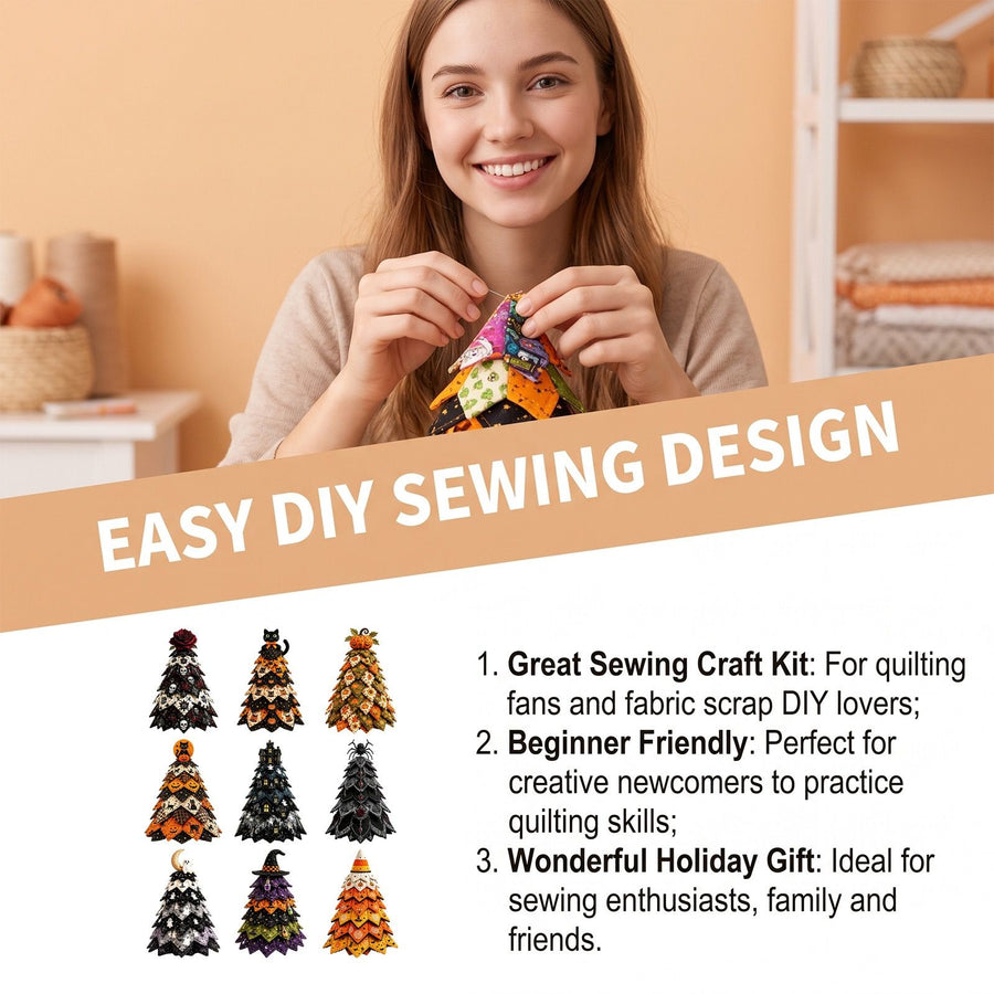 Spooky DIY Felt Halloween Tree Kit – Create a Whimsical Holiday Centerpiece with Pre-Cut Fabric, Plush Fill, and Adorable Ghostly Charms for Mantel, Desk, or Shelf Décor. (Large Spider)