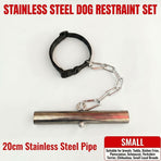 Dog Speed Limiter Anti-Chase Training Stick with Stainless Steel Tube, Adjustable Chain Collar Set for Small, Medium, and Large Breeds – Safe Outdoor Control Tool (S（7.87in）)