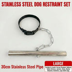 Dog Speed Limiter Anti-Chase Training Stick with Stainless Steel Tube, Adjustable Chain Collar Set for Small, Medium, and Large Breeds – Safe Outdoor Control Tool (S（7.87in）)