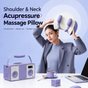 Wireless Neck and Shoulder Kneading Massage Pillow with Heat, Multi-Position Body Relaxation Device for Home Office and Daily Comfort (Lavender)