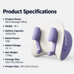 Wireless Neck and Shoulder Kneading Massage Pillow with Heat, Multi-Position Body Relaxation Device for Home Office and Daily Comfort (Lavender)