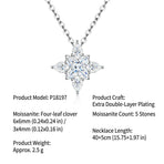 Elevate your everyday elegance with this exquisite Moissanite clover pendant necklace, featuring a brilliant 6x6mm center stone and four teardrop accents. Crafted from lustrous silver with premium plating, this versatile accessory transitions effortlessly