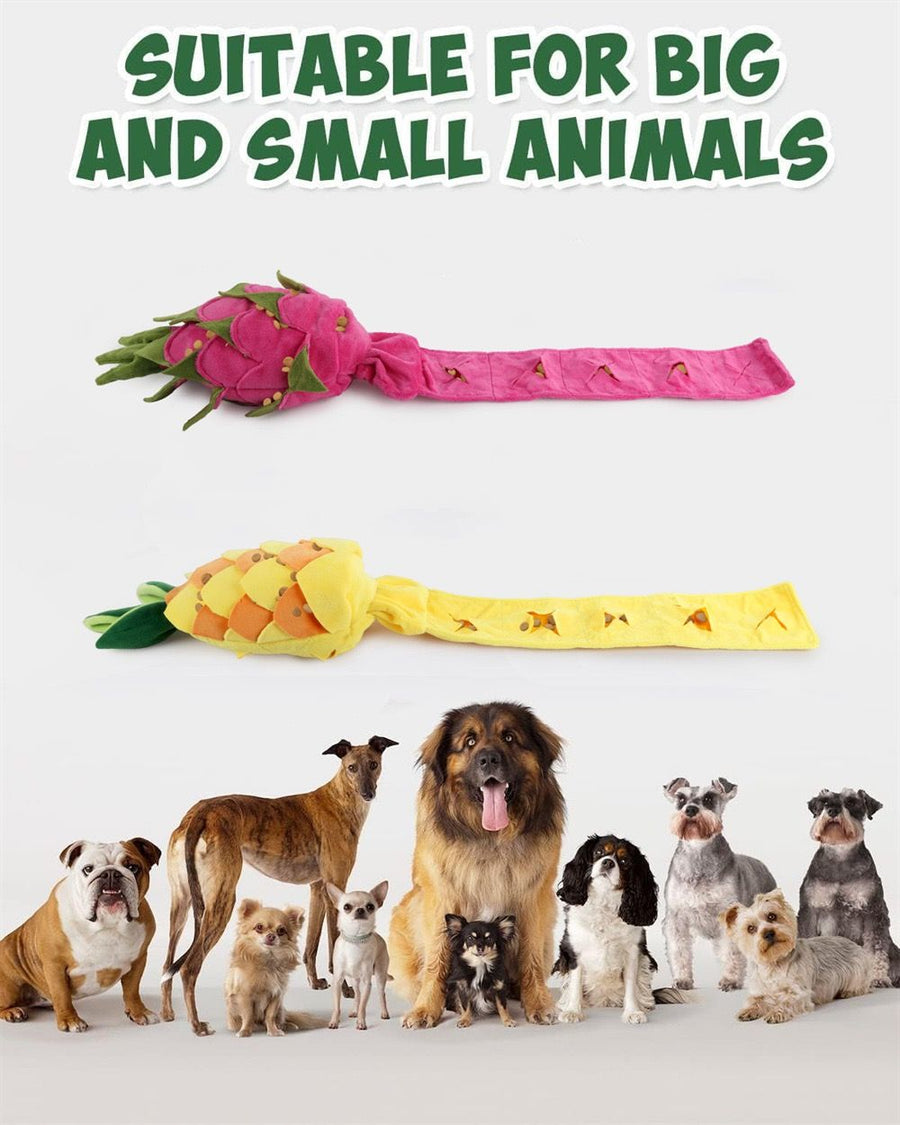 Interactive Plush Snuffle Mat for Dogs – Pineapple & Dragon Fruit Hide-and-Seek Treat Puzzle Toy, Mental Stimulation & Slow Feeding Enrichment for Indoor Play, Fun Nose Work Training Aid (Pineapple)