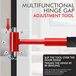 4-in-1 Hinge Gap Adjustment Wrench Set with Interchangeable Socket Heads for Fixing Door Sag, Misalignment, and Uneven Gaps in Home and Commercial Settings (14/19/25/23mm Sockets(Red))
