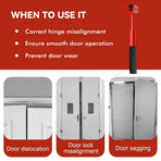 4-in-1 Hinge Gap Adjustment Wrench Set with Interchangeable Socket Heads for Fixing Door Sag, Misalignment, and Uneven Gaps in Home and Commercial Settings (14/19/25/23mm Sockets(Red))