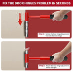 4-in-1 Hinge Gap Adjustment Wrench Set with Interchangeable Socket Heads for Fixing Door Sag, Misalignment, and Uneven Gaps in Home and Commercial Settings (14/19/25/23mm Sockets(Red))
