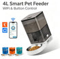 Smart Pet Feeder with WiFi and Button Control, 4L Automatic Cat and Dog Food Dispenser with Removable Stainless Steel Bowl, Ideal for Busy Owners, Travel, and Home Use (Grey, Button Version)