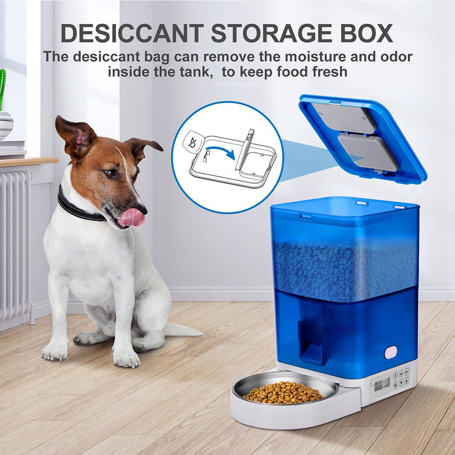 Smart Pet Feeder with WiFi and Button Control, 4L Automatic Cat and Dog Food Dispenser with Removable Stainless Steel Bowl, Ideal for Busy Owners, Travel, and Home Use (Grey, Button Version)