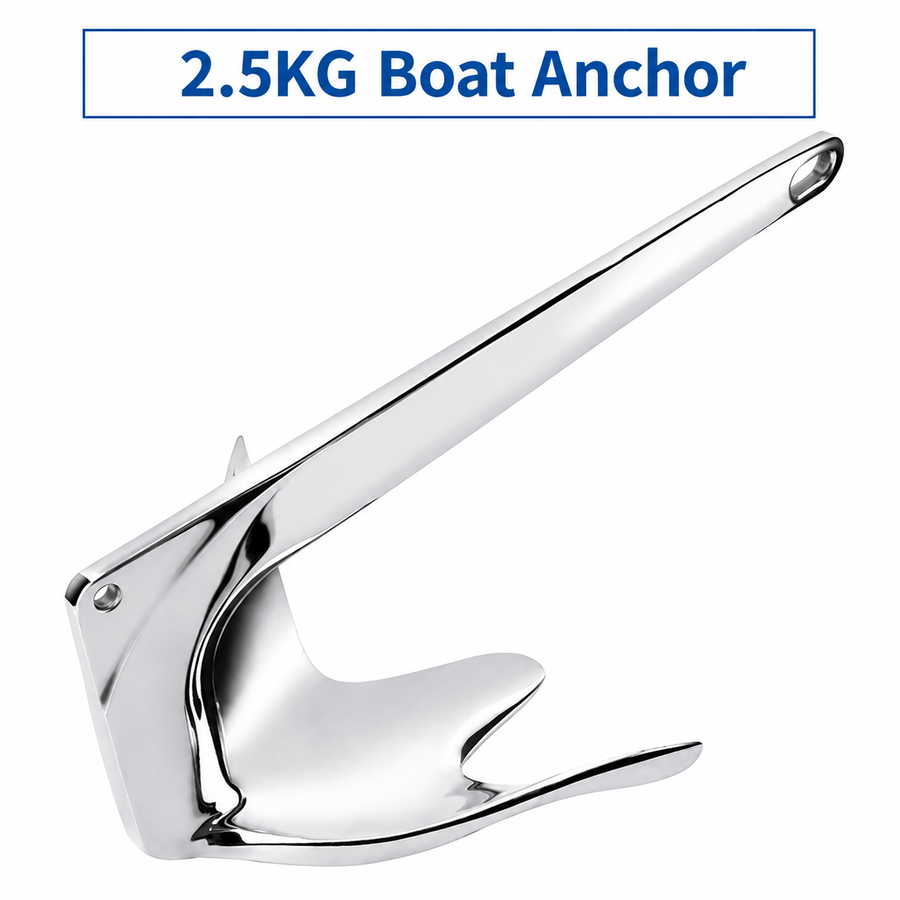Bruce Style Anchor with Mirror Polished Finish for Boat and Yacht Mooring in Various Marine Environments (2.5kg)