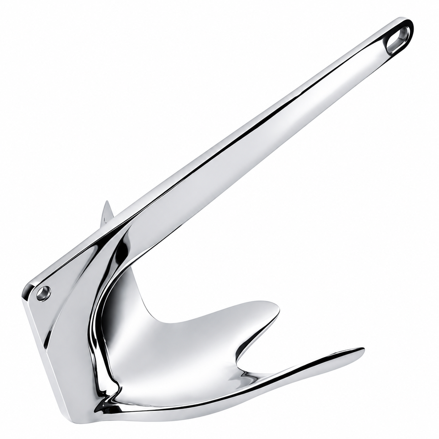 Bruce Style Anchor with Mirror Polished Finish for Boat and Yacht Mooring in Various Marine Environments (2.5kg)