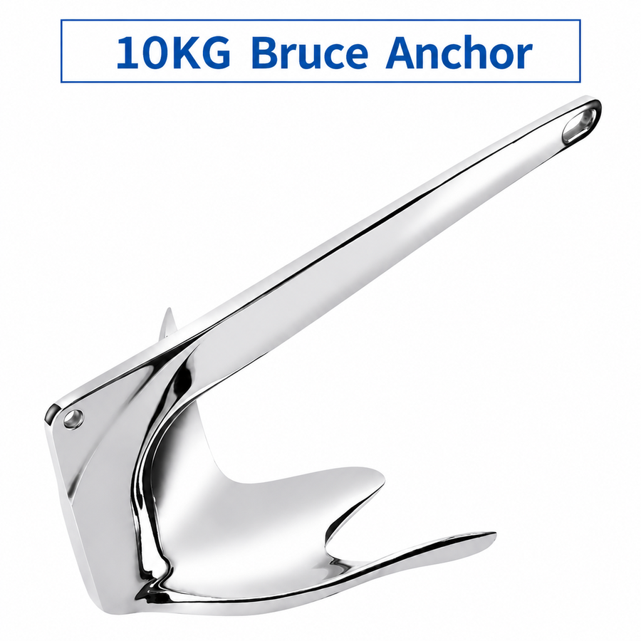 Bruce Style Anchor with Mirror Polished Finish for Boat and Yacht Mooring in Various Marine Environments (2.5kg)